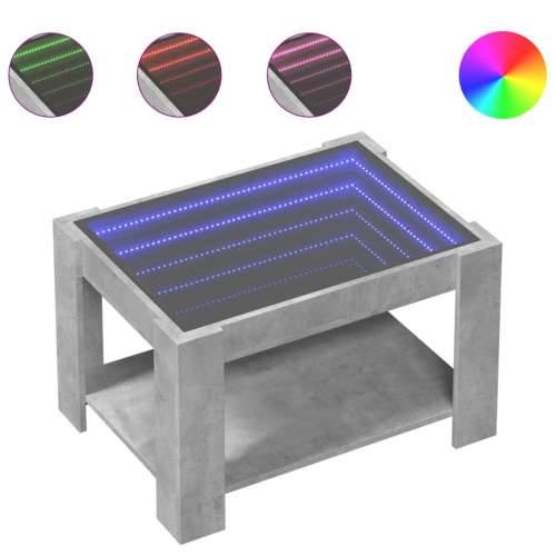 Stolić za kavu LED siva boja betona 73x53x45 cm drveni - Beton siva 1 73 cm Cijena