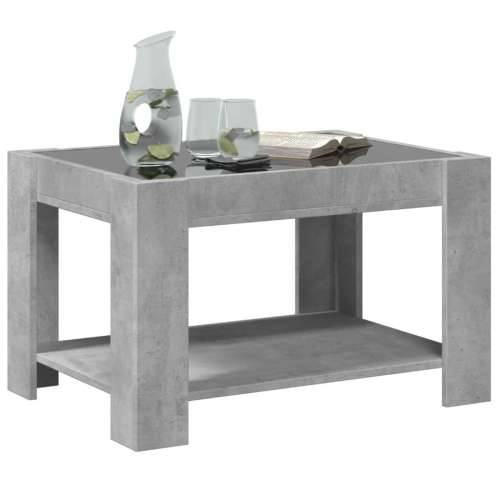 Stolić za kavu LED siva boja betona 73x53x45 cm drveni - Beton siva 1 73 cm Cijena