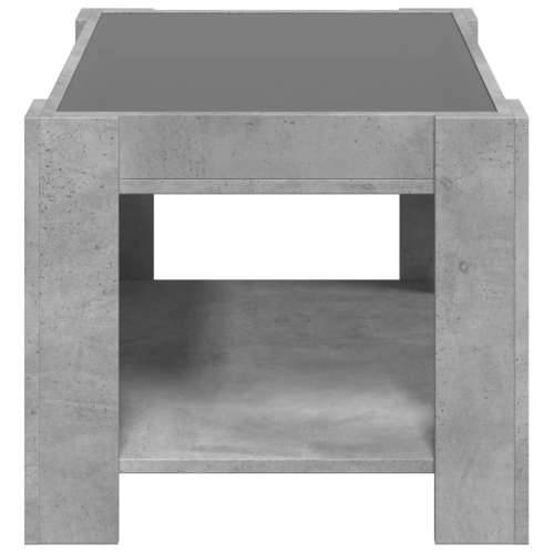 Stolić za kavu LED siva boja betona 73x53x45 cm drveni - Beton siva 1 73 cm Cijena