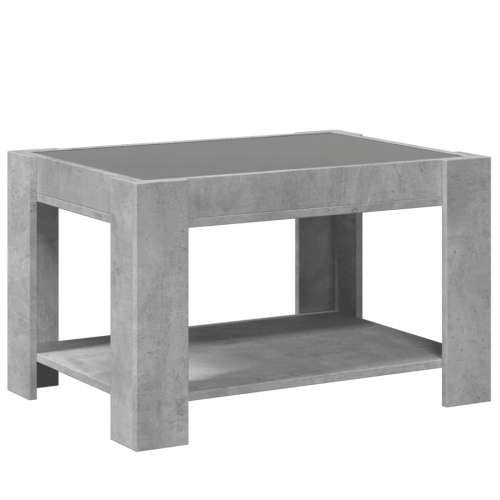 Stolić za kavu LED siva boja betona 73x53x45 cm drveni - Beton siva 1 73 cm Cijena