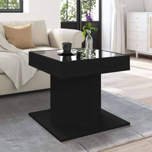 Stolić za kavu LED crni 50x50x45 cm od konstruiranog drva - Crna 1 Cijena