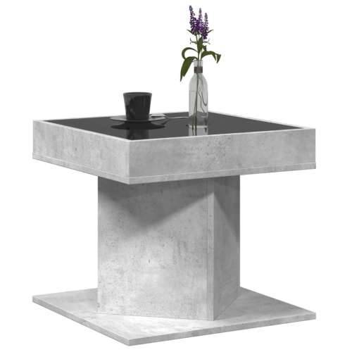 Stolić za kavu LED siva boja betona 50x50x45 cm drveni - Beton siva 1 Cijena
