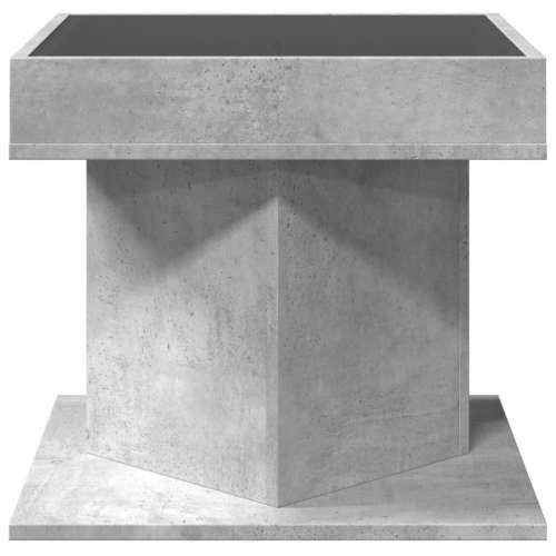 Stolić za kavu LED siva boja betona 50x50x45 cm drveni - Beton siva 1 Cijena