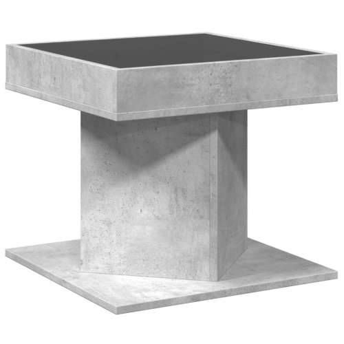 Stolić za kavu LED siva boja betona 50x50x45 cm drveni - Beton siva 1 Cijena