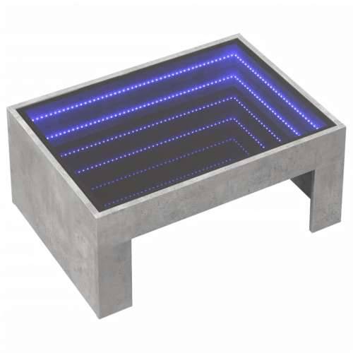 Stolić s beskonačnim LED siva boja betona 70x50x30 cm - Beton siva 1 70 cm 50 cm Cijena