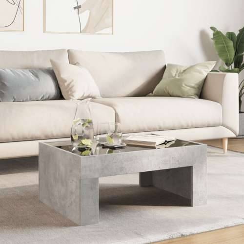 Stolić s beskonačnim LED siva boja betona 70x50x30 cm - Beton siva 1 70 cm 50 cm Cijena