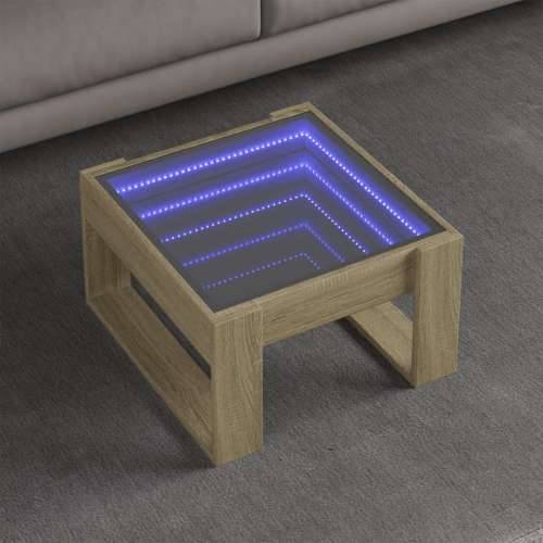 Stolić s beskonačnim LED svjetlima boja hrasta 50x53x30 cm - sonoma hrast 1 50 cm Cijena