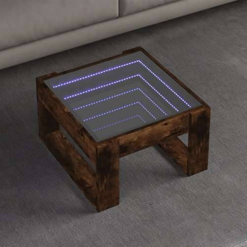 Stolić s beskonačnim LED svjetlima boja hrasta 50x53x30 cm - Dimljeni hrast 1 50 cm Cijena