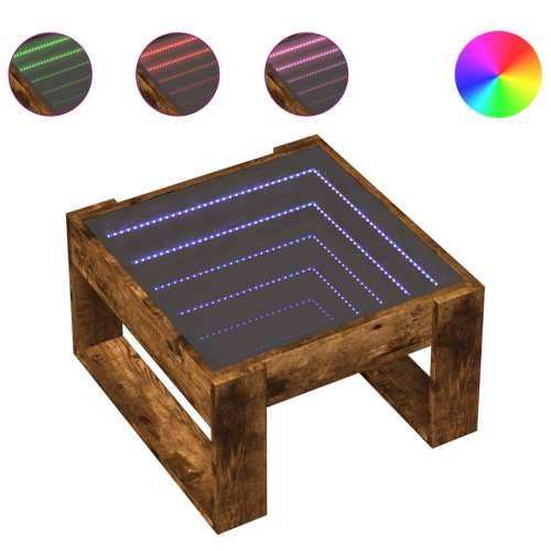 Stolić s beskonačnim LED svjetlima boja hrasta 50x53x30 cm - Dimljeni hrast 1 50 cm Cijena