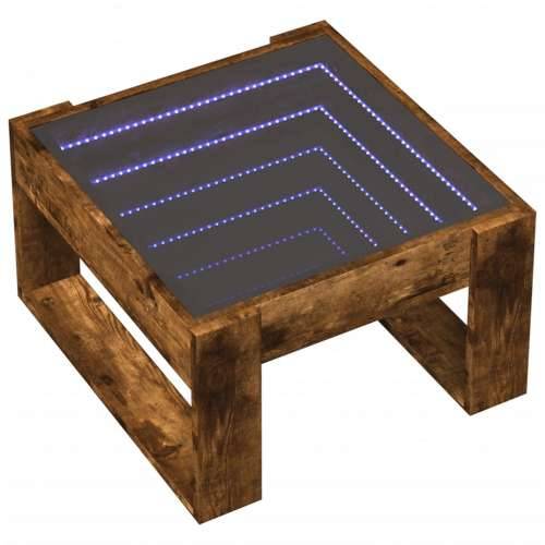 Stolić s beskonačnim LED svjetlima boja hrasta 50x53x30 cm - Dimljeni hrast 1 50 cm Cijena