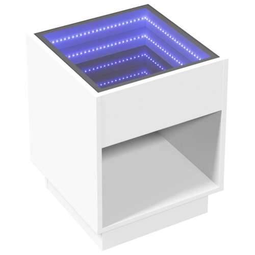 Stolić za kavu s beskonačnim LED svjetlima bijeli 40x40x50 cm - Bijela 1 40 cm Cijena