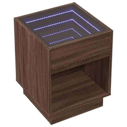 Stolić s beskonačnim LED svjetlima boja hrasta 40x40x50 cm - Smeđi hrast 1 40 cm Cijena
