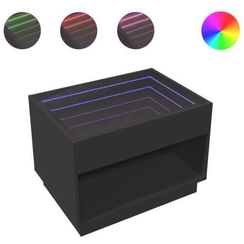 Stolić za kavu s beskonačnim LED svjetlima crni 70x50x50 cm - Crna 1 70 cm Cijena