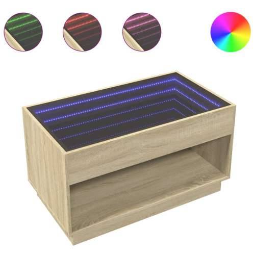 Stolić s beskonačnim LED svjetlima boja hrasta 90x50x50 cm - sonoma hrast 1 90 cm Cijena