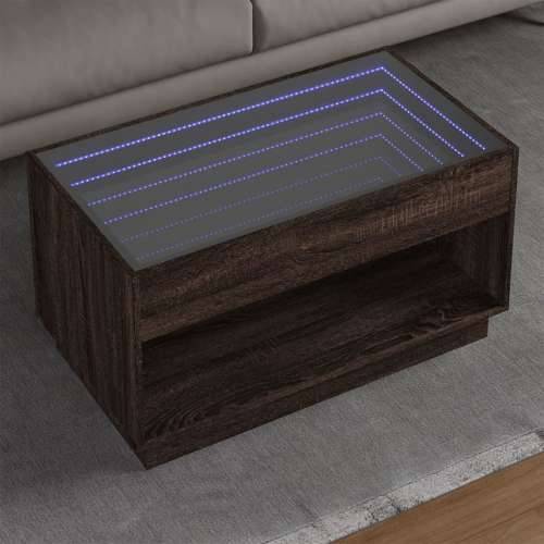 Stolić s beskonačnim LED svjetlima boja hrasta 90x50x50 cm - Smeđi hrast 1 90 cm Cijena