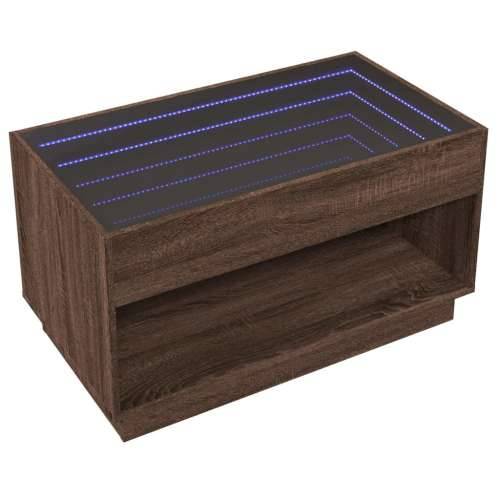 Stolić s beskonačnim LED svjetlima boja hrasta 90x50x50 cm - Smeđi hrast 1 90 cm Cijena