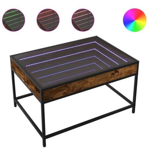 Stolić s beskonačnim LED svjetlima boja hrasta 70x50x41 cm - Dimljeni hrast 70 x 50 x 41 cm 1 Cijena