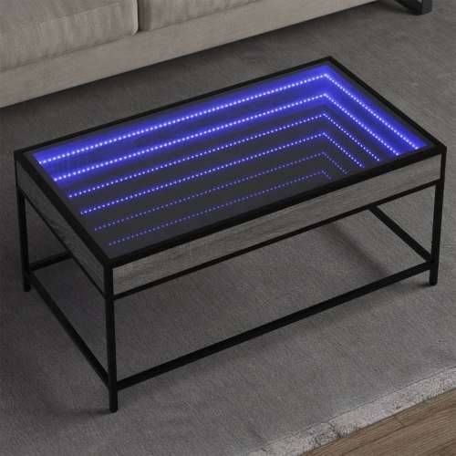 Stolić s beskonačnim LED svjetlima boja hrasta 90x50x41 cm - Sivi hrast sonoma 90 x 50 x 41 cm 1 Cijena