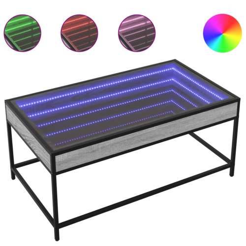 Stolić s beskonačnim LED svjetlima boja hrasta 90x50x41 cm - Sivi hrast sonoma 90 x 50 x 41 cm 1 Cijena