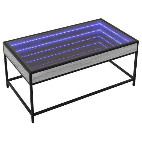 Stolić s beskonačnim LED svjetlima boja hrasta 90x50x41 cm - Sivi hrast sonoma 90 x 50 x 41 cm 1 Cijena