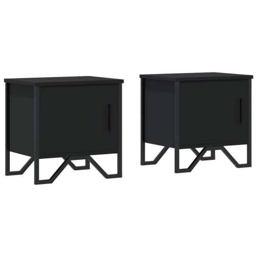 Noćni ormarići 2 kom crni 40 x 30 x 40 cm od konstruiranog drva - Crna 2 Cijena