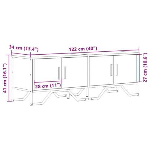 TV ormarić smeđa boja hrasta 122 x 34 x 41 cm konstruirano drvo - Smeđi hrast 1 Cijena