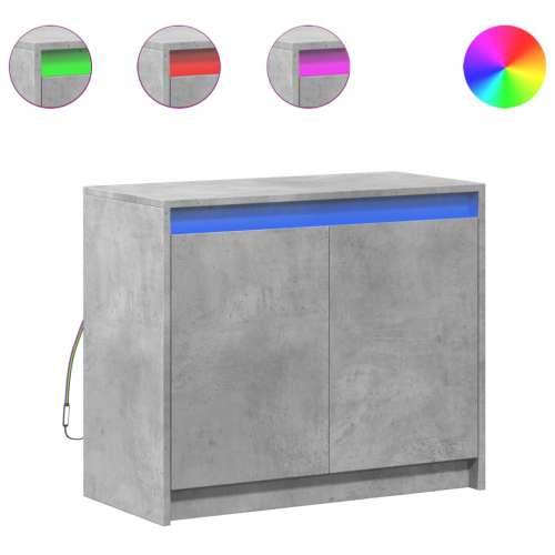 Komoda s LED siva boja betona 72x34x61 cm od konstruiranog drva - Beton siva 1 Cijena