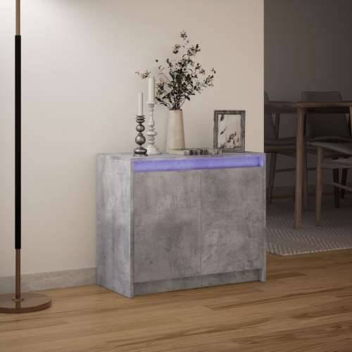 Komoda s LED siva boja betona 72x34x61 cm od konstruiranog drva - Beton siva 1 Cijena
