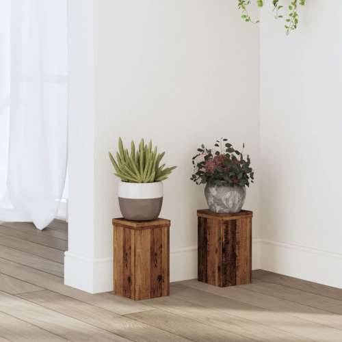 Stalci za biljke 2 kom boja staro drvo 10x10x18 cm drveni - Staro drvo 10 x 10 x 18 cm 2 Cijena