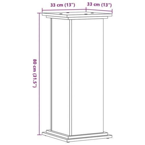 Stalak za biljke boja starog drva 33 x 33 x 80 cm drveni - Staro drvo 33 x 33 x 80 cm 1 Cijena