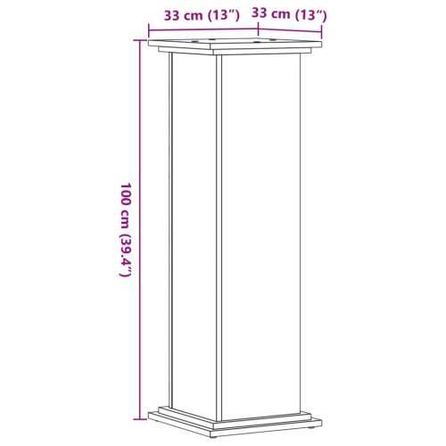 Stalak za biljke boja betona 33 x 33 x 100 cm konstruirano drvo - Beton siva 33 x 33 x 100 cm 1 Cijena