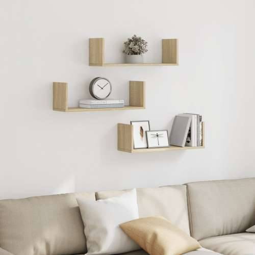 Zidne police 3 kom boja hrasta 58x18x18 cm konstruirano drvo - sonoma hrast 58 x 18 x 18 cm 1 Cijena