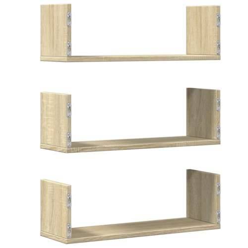 Zidne police 3 kom boja hrasta 58x18x18 cm konstruirano drvo - sonoma hrast 58 x 18 x 18 cm 1 Cijena