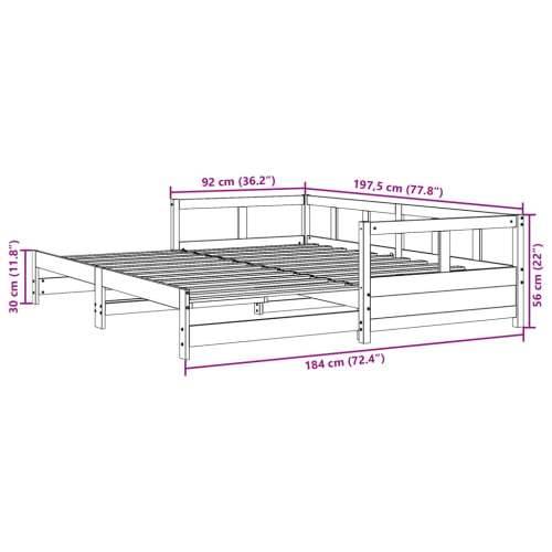 Dnevni krevet bez madraca voštano smeđi 90 x 190 cm od borovine - Voštano smeđa 90 x 190 cm Ne Cijena