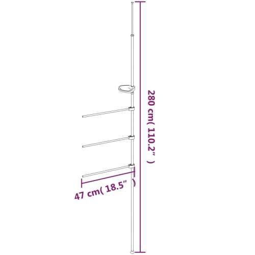 Držač za ručnike 47 x 280 cm aluminijski Cijena