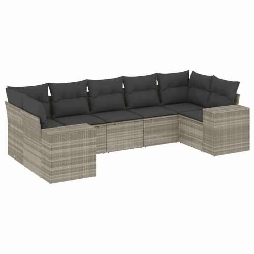 Vrtna garnitura - 4-dijelni set vrtnih sofa svjetlosivi od poliratana Svjetlosiva 1 Cijena
