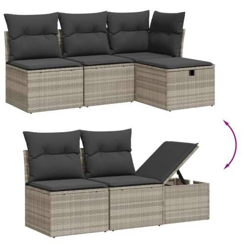 Vrtna garnitura - 6-dijelni set vrtnih sofa od poliratana s jastucima svjetlosivi - Svjetlosiva bez spremišta 5 Cijena