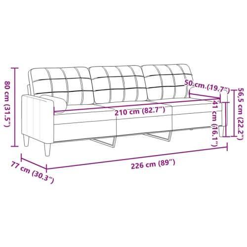 Trosjed s ukrasnim jastucima boja vina 210 cm baršunaste - boja crnog vina 210 cm Cijena