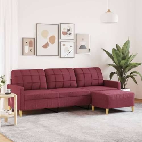 Trosjed s tabureom crvena boja vina 210 cm od tkanine - boja crnog vina 210 cm Cijena