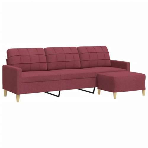 Trosjed s tabureom crvena boja vina 210 cm od tkanine - boja crnog vina 210 cm Cijena