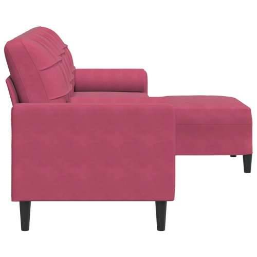 Trosjed s tabureom crvena boja vina 210 cm baršunasti - boja crnog vina 210 cm Cijena