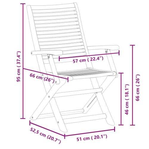 Sklopive vrtne stolice 6 kom 57x66x95 cm masivno drvo bagrema 6 S naslonom za ruke Cijena