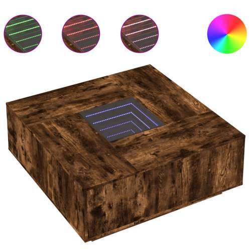Stolić s beskonačnim LED svjetlima boja hrasta 100x100x40 cm - Dimljeni hrast 100 x 100 x 40 cm 1 Cijena