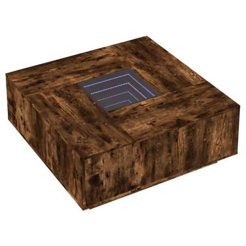 Stolić s beskonačnim LED svjetlima boja hrasta 100x100x40 cm - Dimljeni hrast 100 x 100 x 40 cm 1 Cijena
