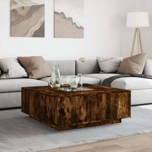 Stolić s beskonačnim LED svjetlima boja hrasta 100x100x40 cm - Dimljeni hrast 100 x 100 x 40 cm 1 Cijena