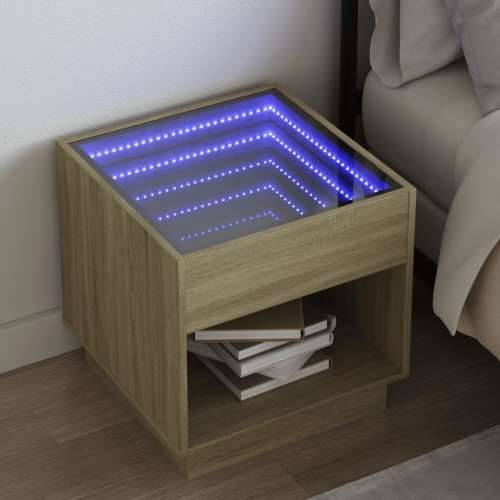Noćni ormarić s beskonačnim LED boja hrasta sonome 50x50x50 cm - sonoma hrast 50 x 50 x 50 cm 1 Cijena