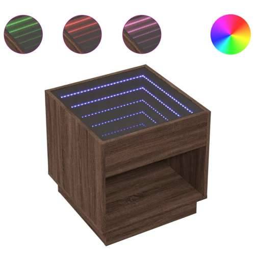 Noćni ormarić s beskonačnim LED boja smeđeg hrasta 50x50x50 cm - Smeđi hrast 50 x 50 x 50 cm 1 Cijena