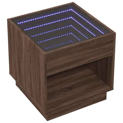 Noćni ormarić s beskonačnim LED boja smeđeg hrasta 50x50x50 cm - Smeđi hrast 50 x 50 x 50 cm 1 Cijena