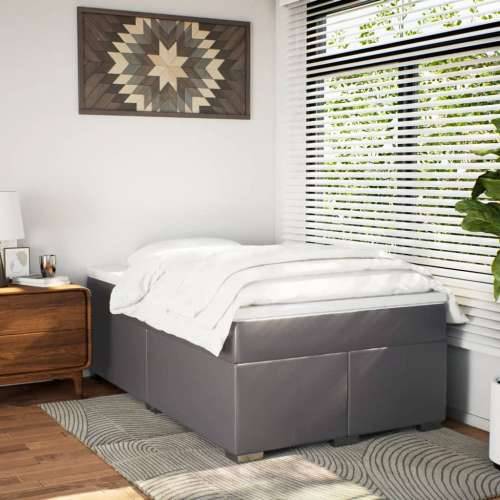 Krevet s oprugama i madracem sivi 120x190 cm od umjetne kože - Siva 120 x 190 cm Cijena
