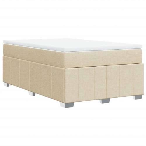 Krevet s oprugama i madracem krem 120 x 200 cm od tkanine - Krema 120 x 200 cm Cijena